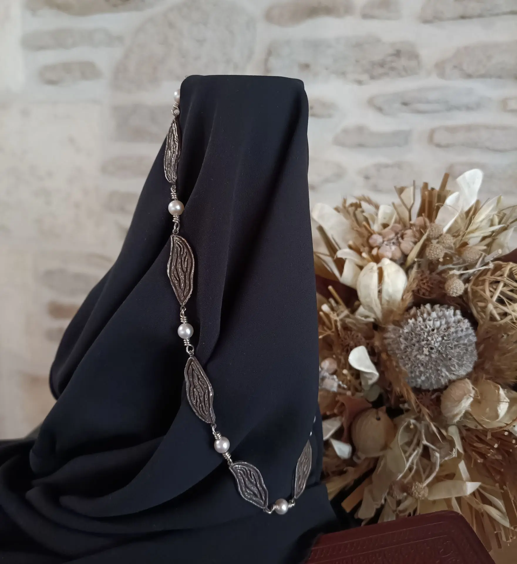 Collier artisanal en argent 925 baroque