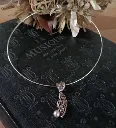 Pendentif floral et Perle rose