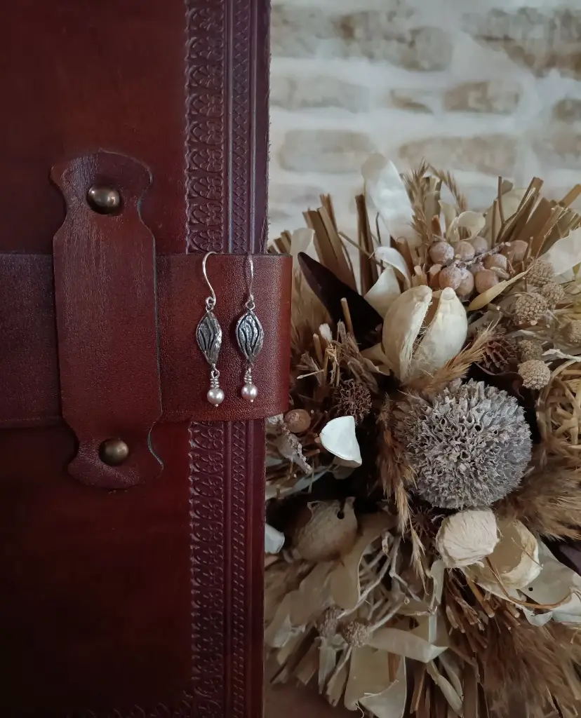 Boucles d'oreilles florales Perles roses
