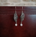 Boucles d'oreilles florales Perles blanches