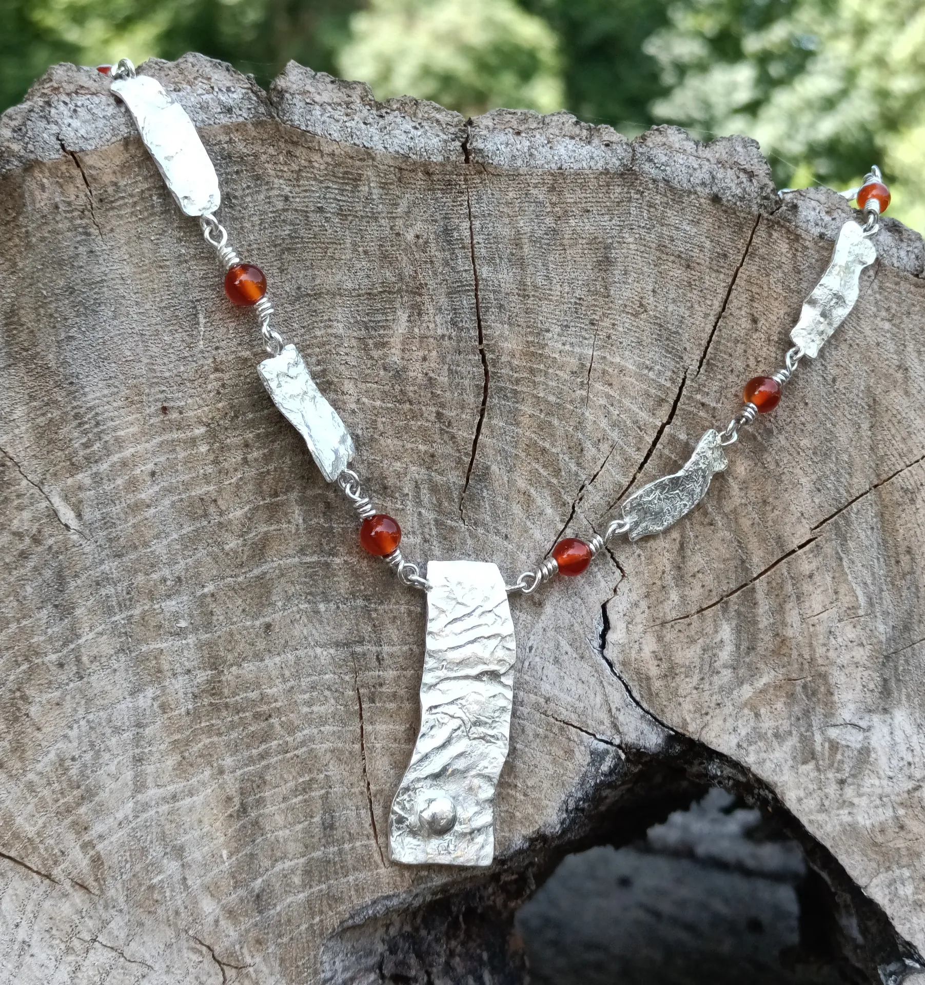 Collier réticulé Cornalines